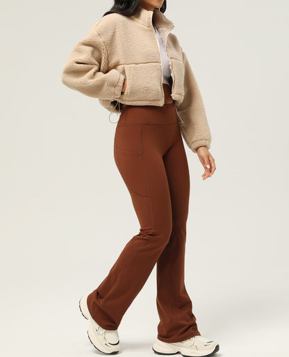 Flauschige Crop-Jacke