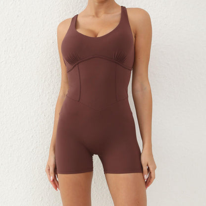Onepiece Jumpsuit V-Rücken kurz