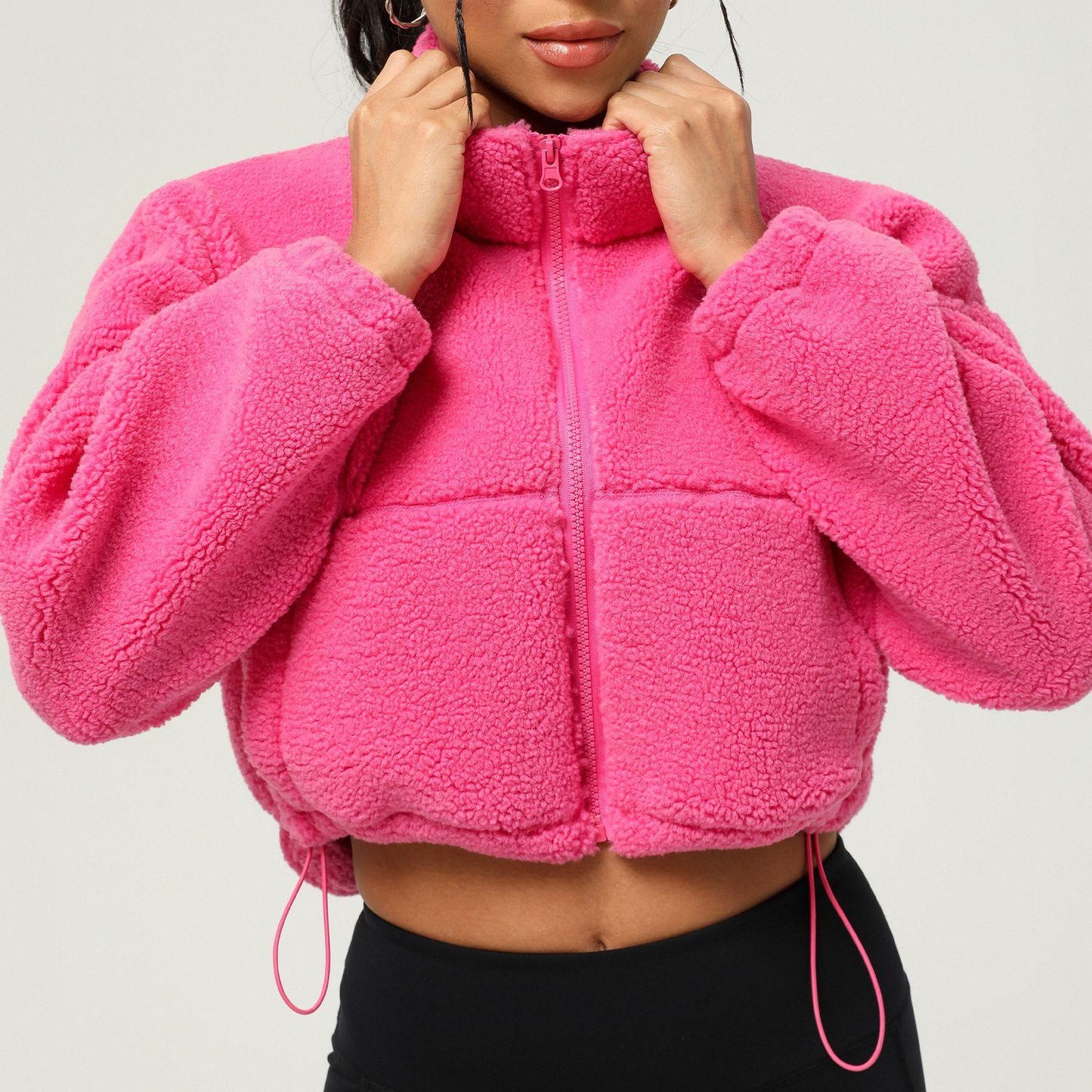 Flauschige Crop-Jacke