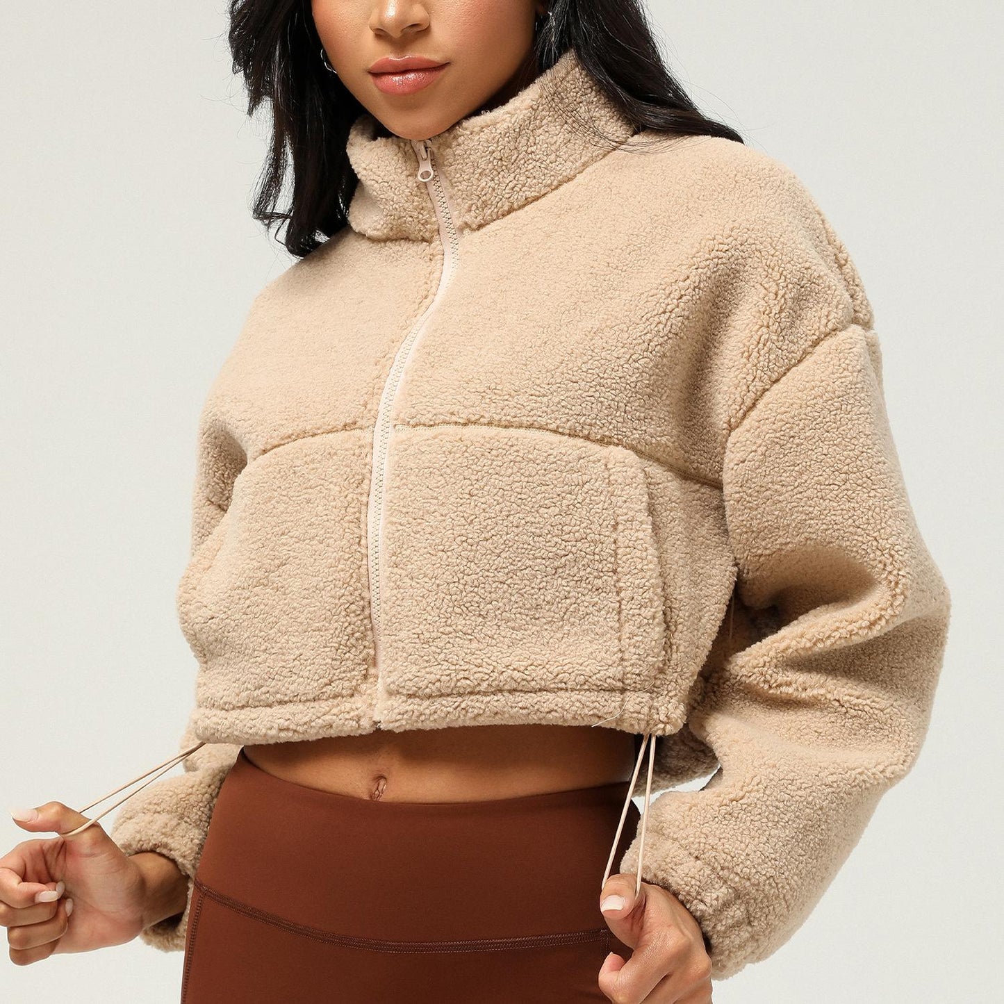 Flauschige Crop-Jacke