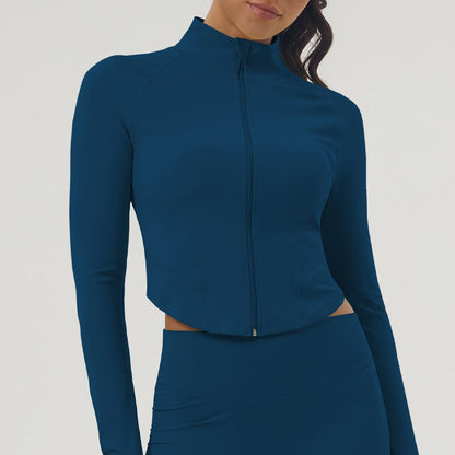 Fitnessjacke Slimfit Turtleneck