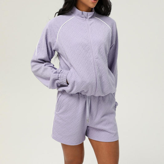Lounge Set mit Shorts und Zipper
