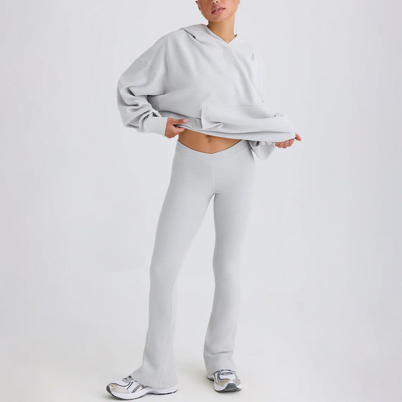 Lounge Set mit Hoodie und Bootcut Pants Mix&Match