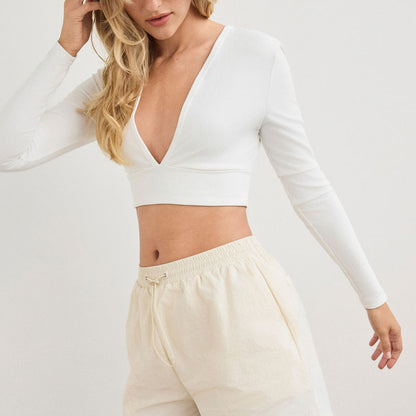Longsleeve mit V-Neck