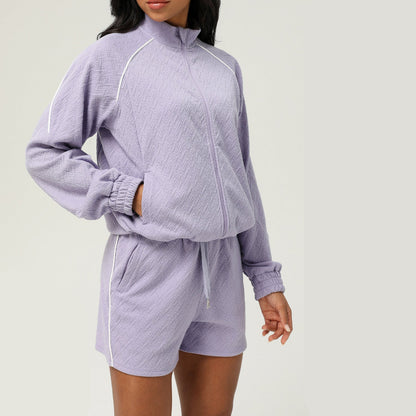 Lounge Set mit Shorts und Zipper