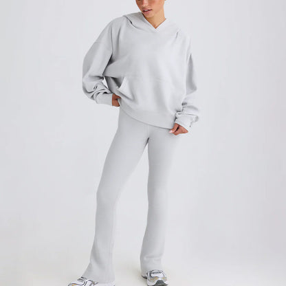Lounge Set mit Hoodie und Bootcut Pants Mix&Match