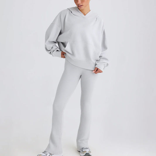Lounge Set mit Hoodie und Bootcut Pants Mix&Match