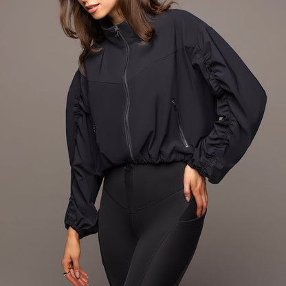 Outdoor Jacke mit gerafften Ärmeln