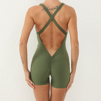 Onepiece Jumpsuit V-Rücken kurz
