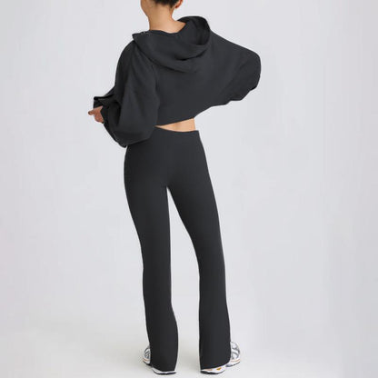 Lounge Set mit Hoodie und Bootcut Pants Mix&Match