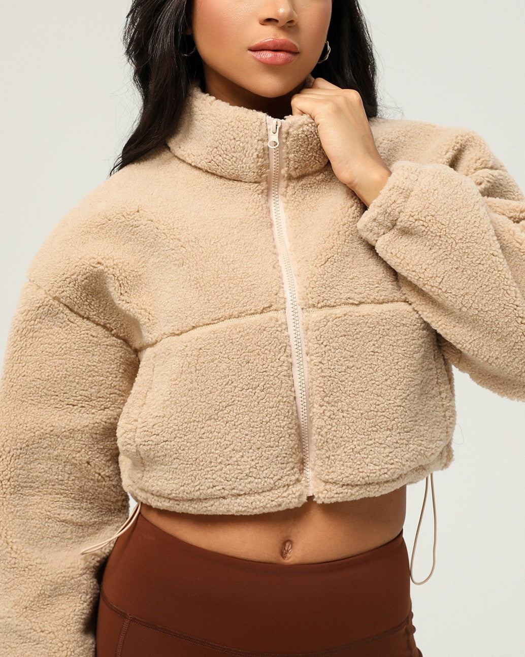 Flauschige Crop-Jacke